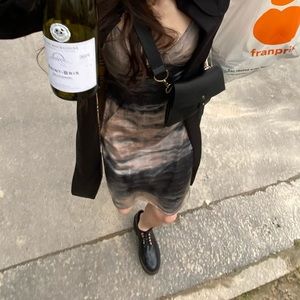 Bustier tie dye midi dress